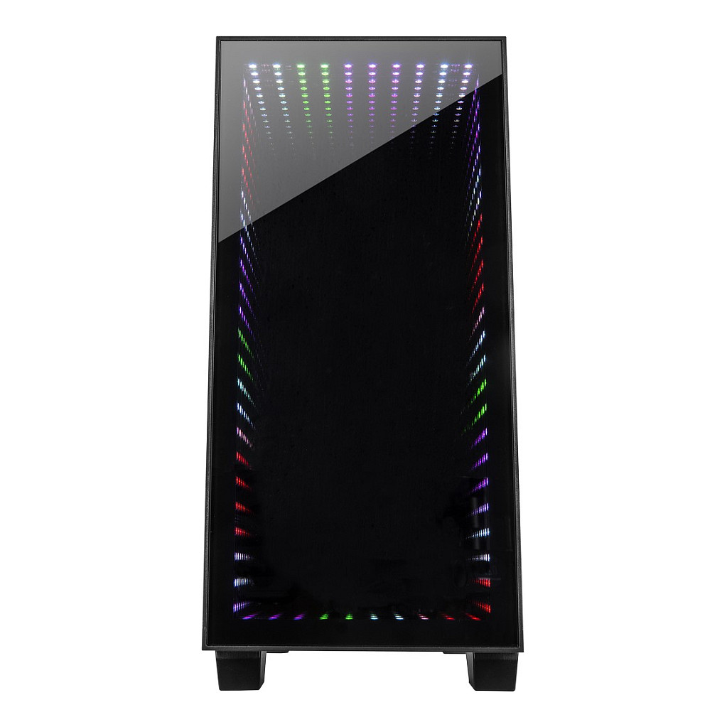 Kasë PC Inter-Tech X-608 Infinity Micro / Micro Tower / Micro-ATX / Mini-ITX / 1x 120mm RGB Fan / Tempered Glass - Zezë - 2