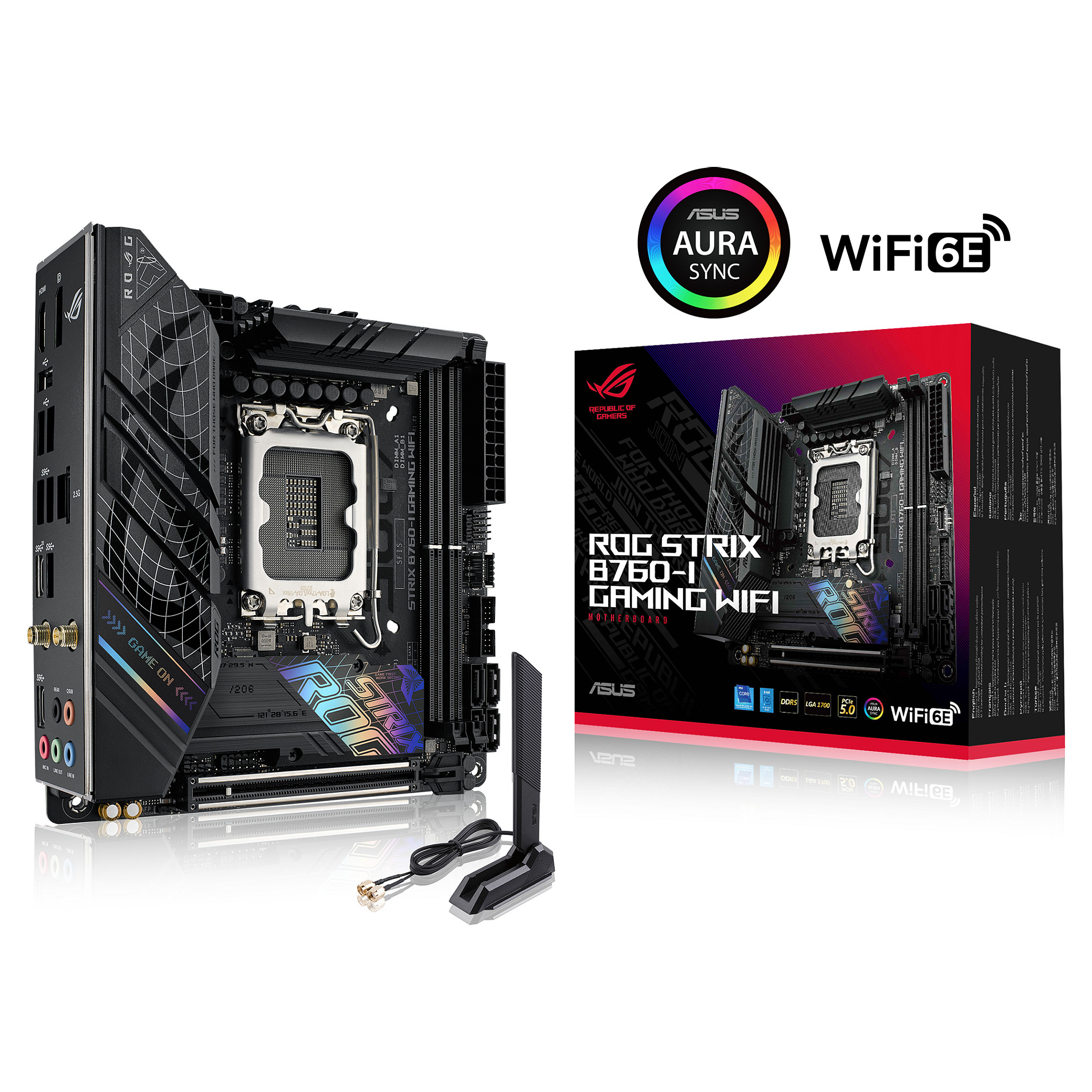 Pllakë Amë MB Intel Gaming ASUS ROG STRIX B760-I GAMING WIFI ITX / DDR5 / LGA 1700 / HDMI+DP - 2