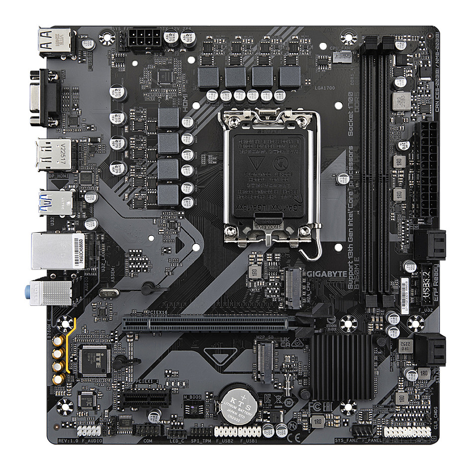 Pllakë Amë MB Intel Gigabyte B760M E / Intel Socket 1700 / DDR5 / mATX / HDMI+VGA+DP - 2