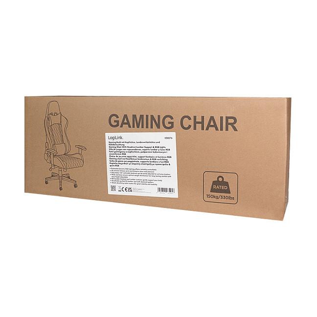 Karrige Gaming LogiLink EO0076 / RGB / Mbështetje për kokë dhe mes / Krahë 2D / 90-150° / 150 kg – Zezë/Blu - 9
