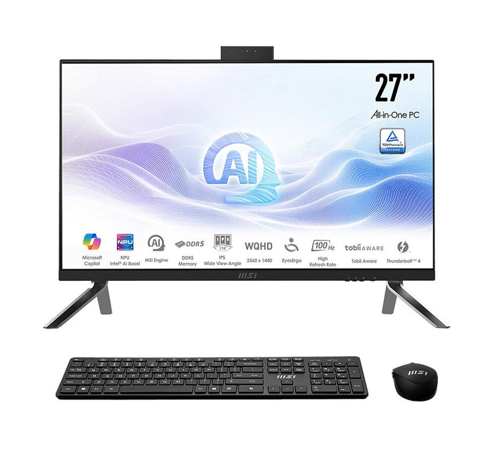 AIO MSI Modern AM273Q AI 1UM-250FR, Ultra 5 125H, 16GB DDR5, 512GB, 27" WQHD IPS, Intel Arc Graphics, Tastierë & Maus - Zezë