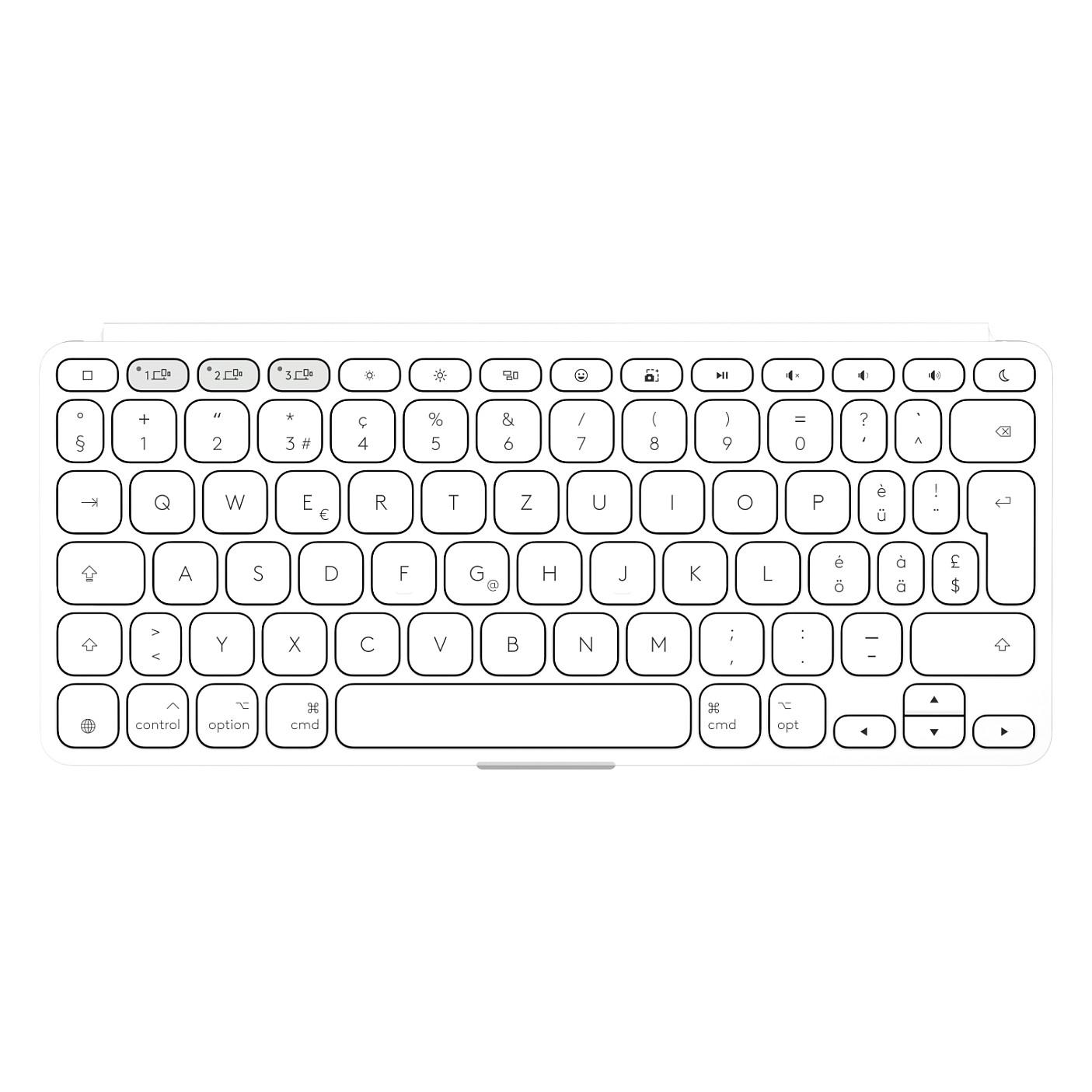 Tastierë pa Kabllo Logitech Keys-To-Go 2, Scissor, Compact, QWERTZ CH, Bluetooth - Bardhë - 2