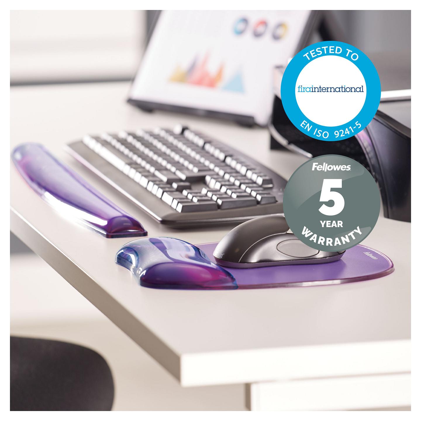 Mauspad Fellowes Crystal Gel / 9144104 / Mbështetje për Kyçin e Dorës / Gel – Vjollcë - 4