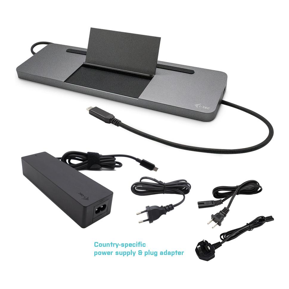 Docking Station i-tec C31FLATPRO100, USB-C, 3x Monitor, PD 85W, HDMI, DisplayPort, VGA, USB, LAN - Hiri - 10