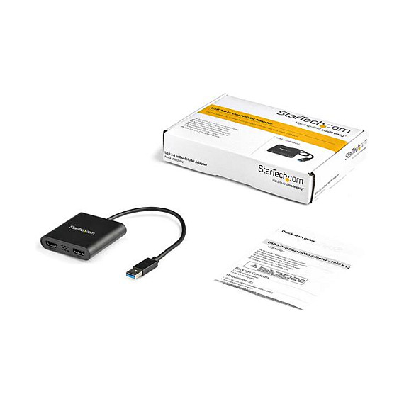 Adapter StarTech USB 3.0 to Dual HDMI –  4K 30Hz & 1080p  / USB-A / Windows - 5