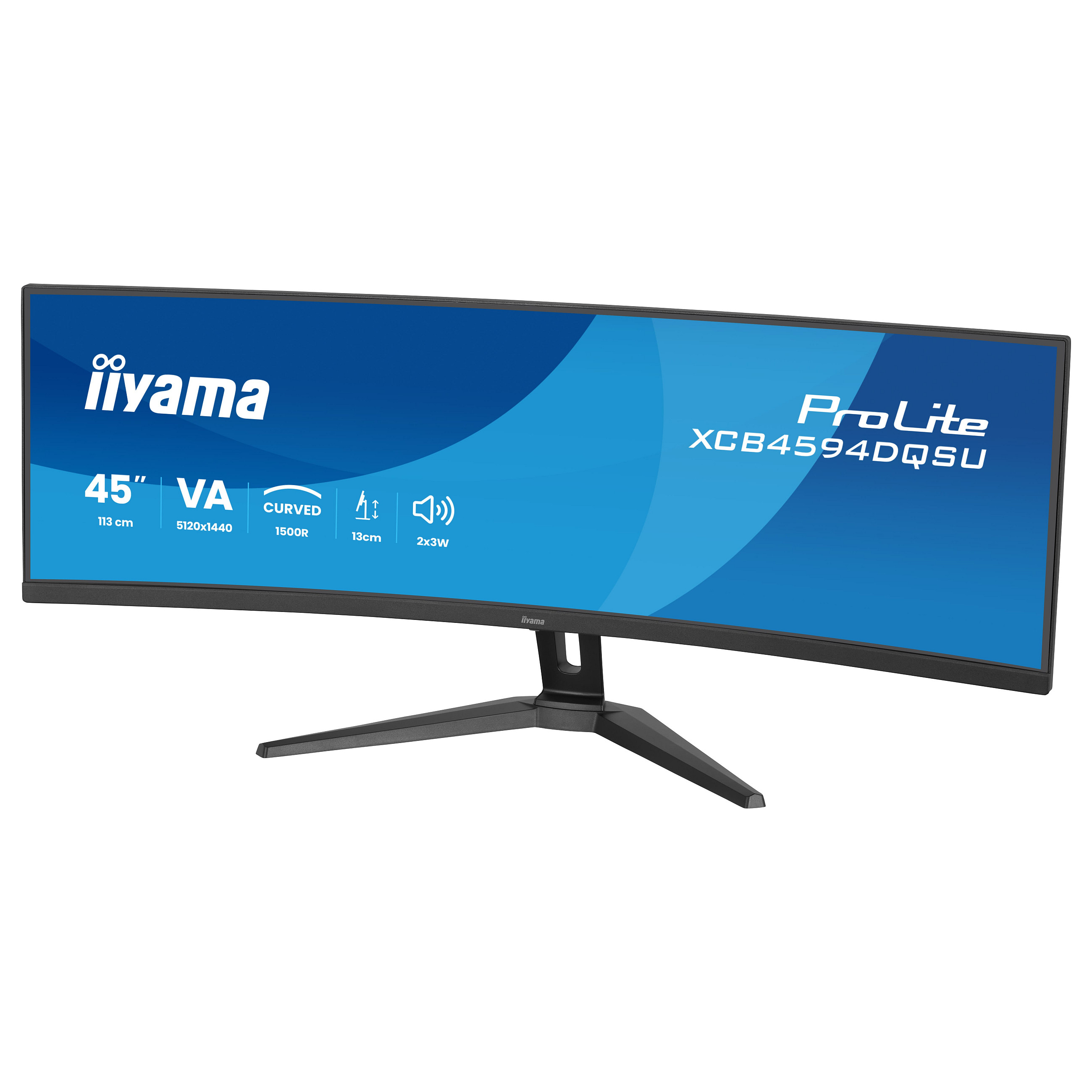 Monitor iiyama ProLite XCB4594DQSU-B1 / 44.5' / Dual QHD VA LED Curved / 75Hz / 2ms / HDMI+DP - Zezë - 5
