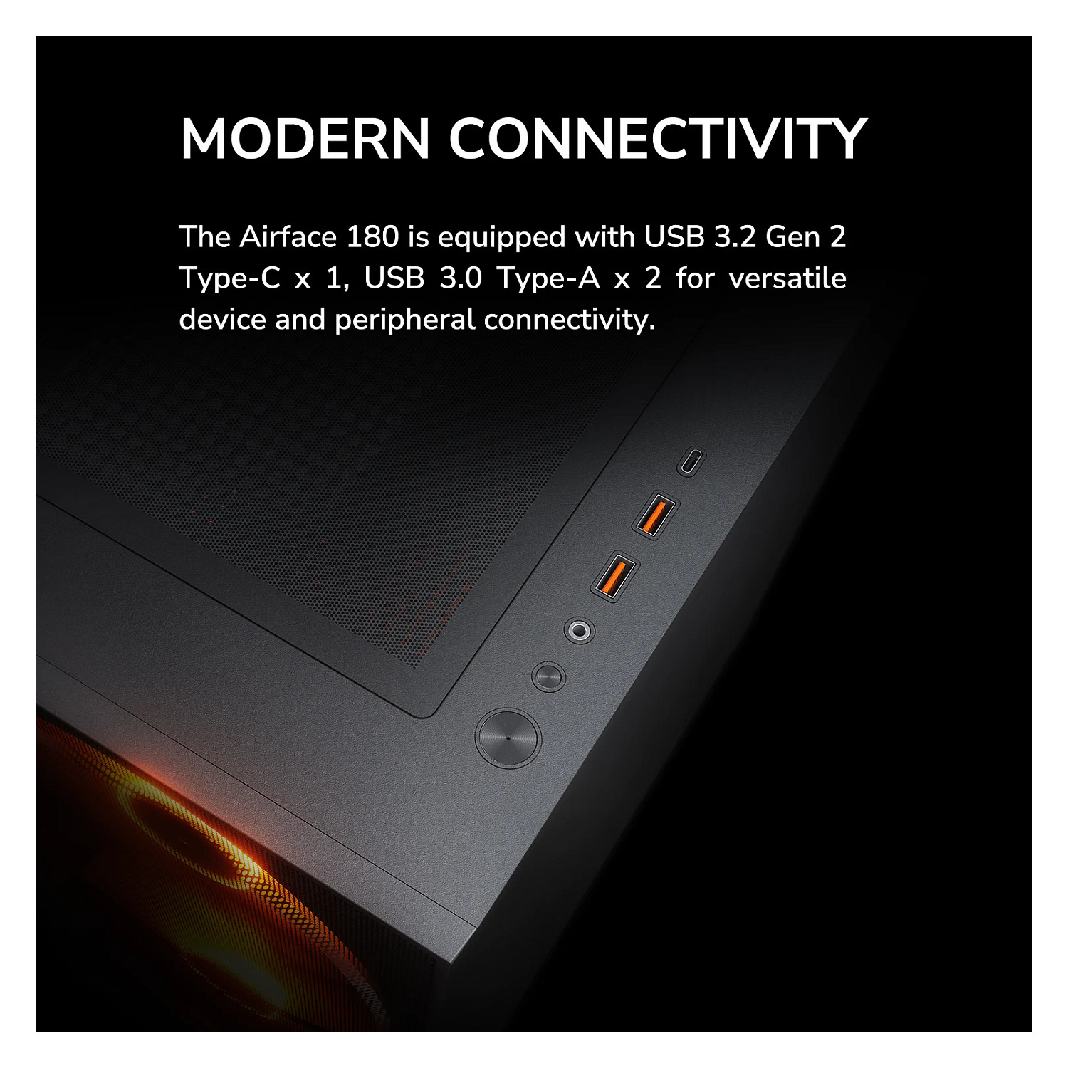 Kasë Midi COUGAR Airface 180 ARGB - Zezë - 18