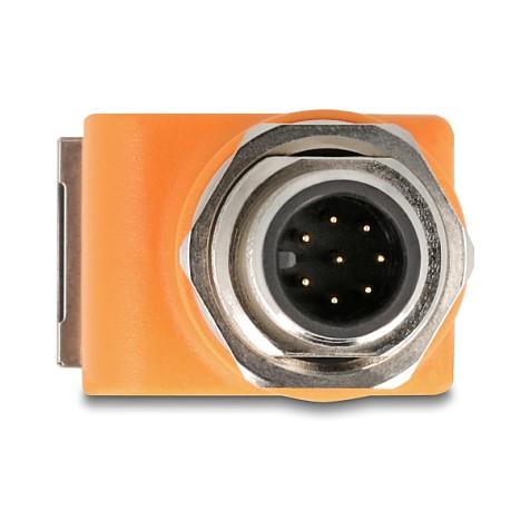 Adapter për Rrjet DeLOCK 60627, M12 A-koduar 8-pin Mashkull në RJ45 Femër, Cat.5e, 90° - Portokalli - 2