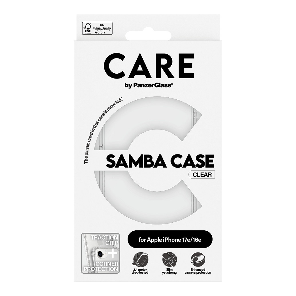 Aksesorë për telefon CARE Case Fashionable Samba për iPhone 16e – Transparente - 3