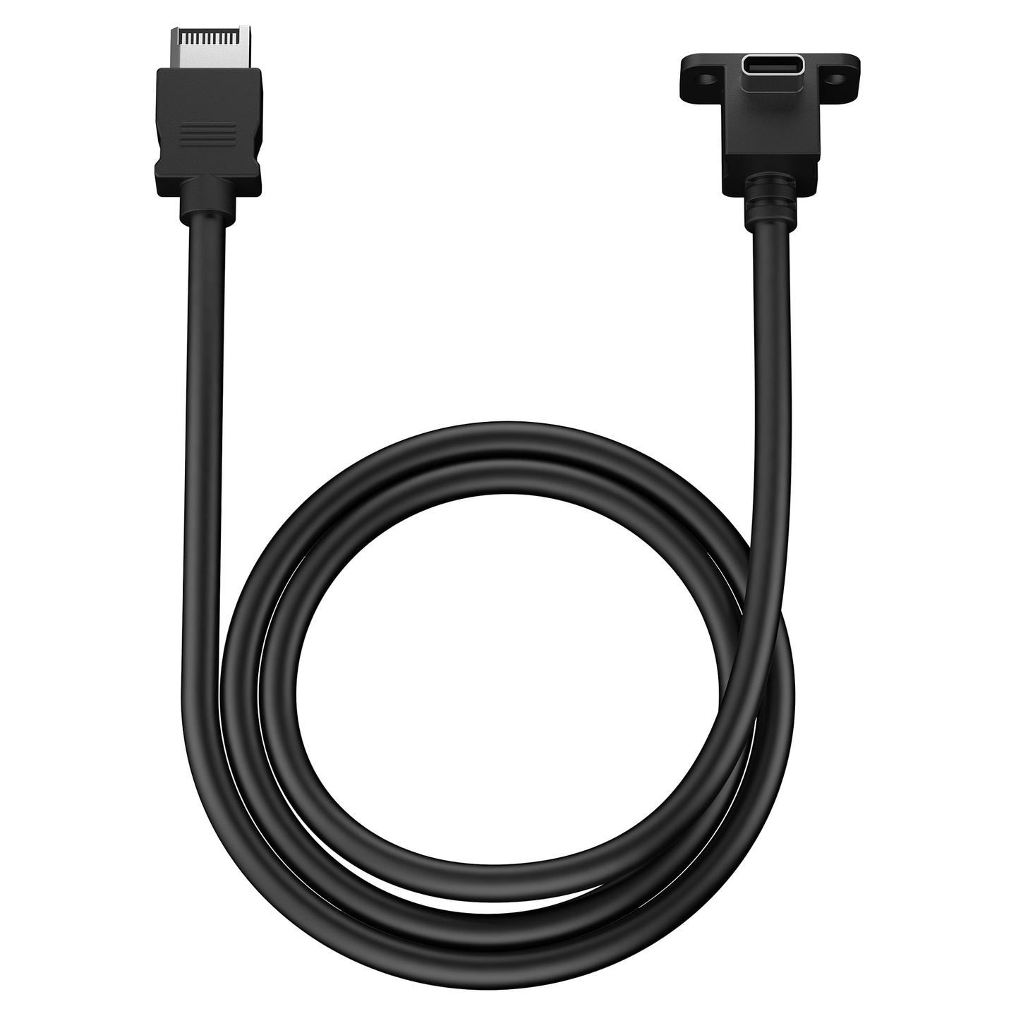 Kabllo USB Fractal Design Model E, USB-C 10Gbps, 1m, Këndore, për Panelin e Kasës - Zezë