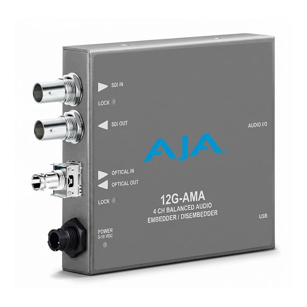 Konvertues Audio AJA 12G-AMA-R, 12G-SDI, 4 Kanale Audio Analoge, LC Fiber Receiver, Embedder/Disembedder