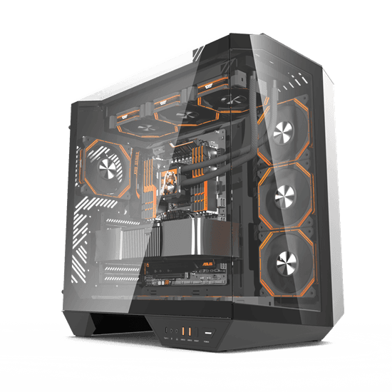 Kasë Darkflash DY470 / ATX Mid-Tower / Panoramic 3-Sided Glass / 4x120mm ARGB / USB Type-C – Zezë
