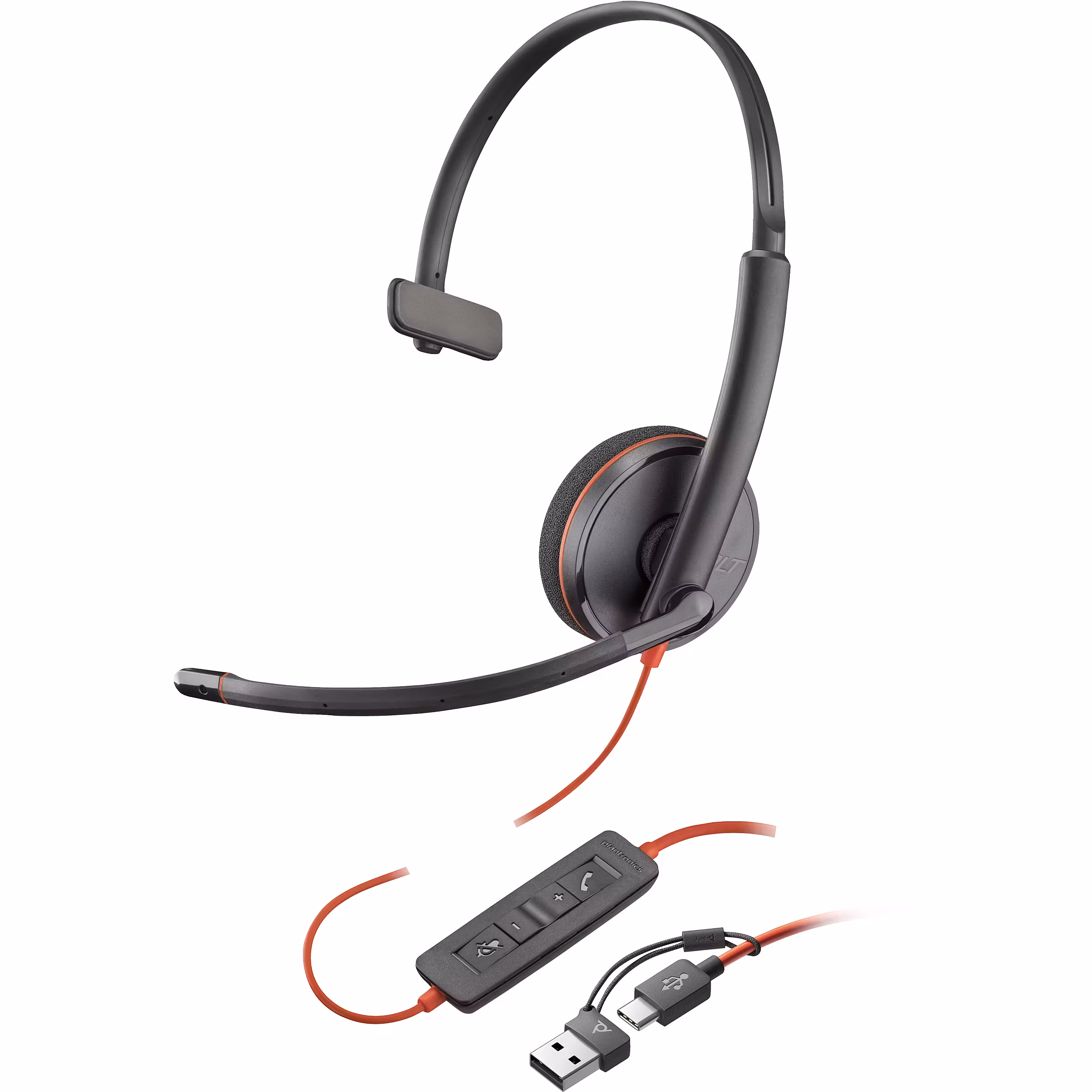 Kufje me kabllo Poly Blackwire 3210 – Zezë - 1
