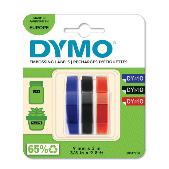 Shirit për Printer 3D Dymo Colour Ribbon S0847750 / Multipack - Bardhë mbi Zezë/Kuqe/Blu  - 1