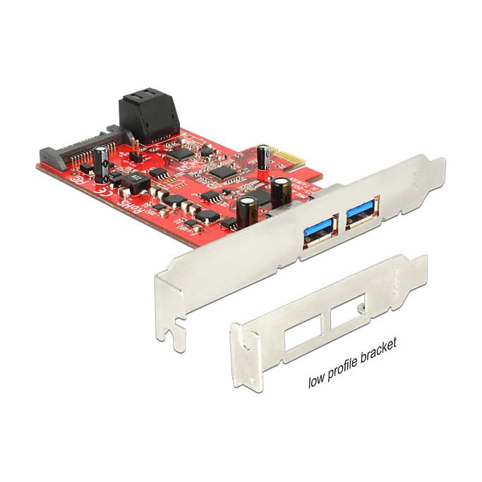 Kartë Zgjerimi DeLOCK 89389, PCIe 2.0 x1, 2 × USB 3.0, 2 × SATA 6 Gb/s, Low-Profile - 3