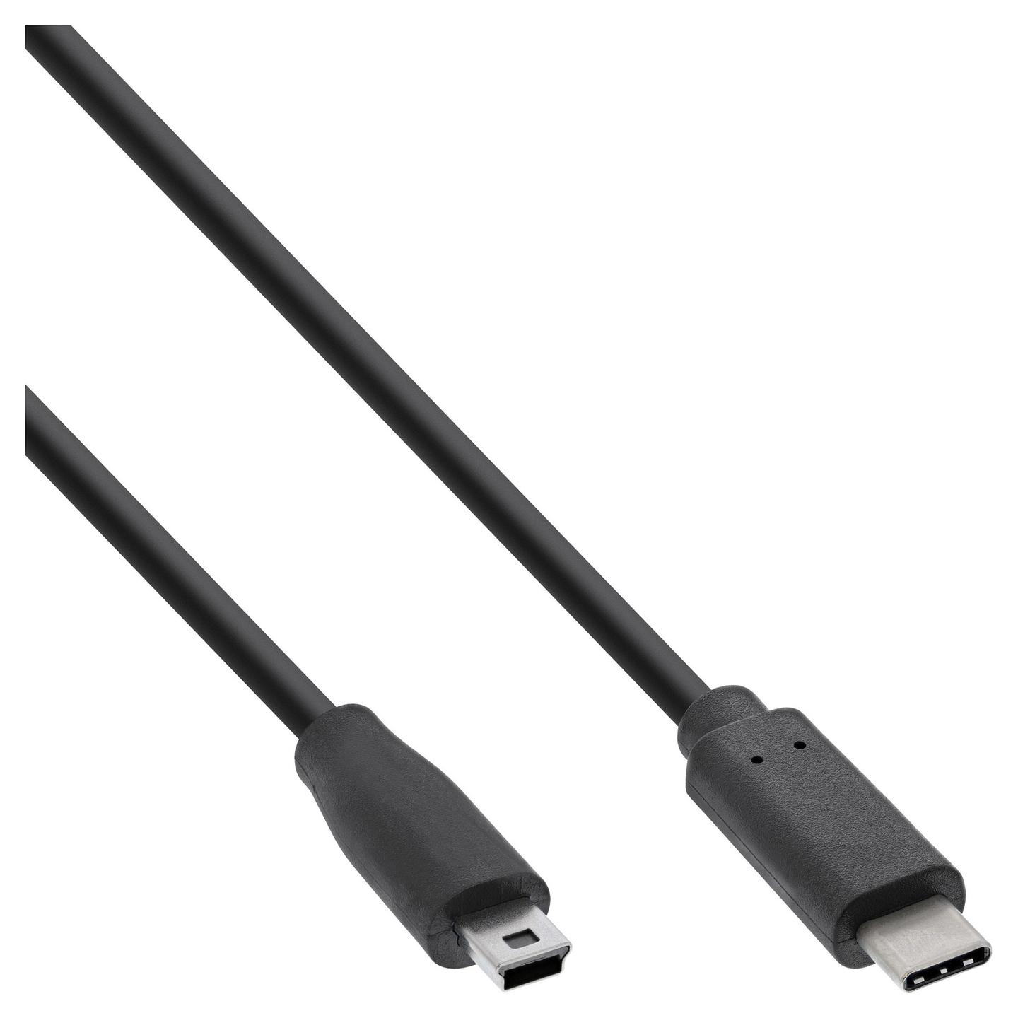 Kabllo USB InLine 35755, USB-C në USB Mini-B, 5 m, USB 2.0, 480 Mbps - Zezë
