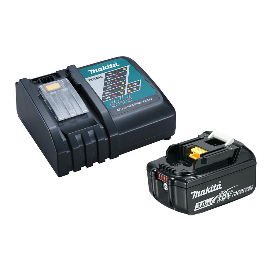 Set Bateri dhe Karikues Makita 191A24-4 LXT, 18V, 3Ah, Li-Ion, Karikues i Shpejtë - Blu/Zezë