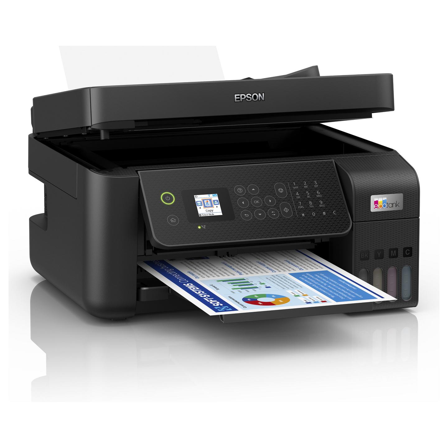 Printer Multifunksional me Ngjyra Epson EcoTank ET-4800 / A4 / Inkjet / 5760 × 1440 DPI / 15 ppm / ADF / Fax / Wi-Fi / Ethernet / USB - Zezë - 4