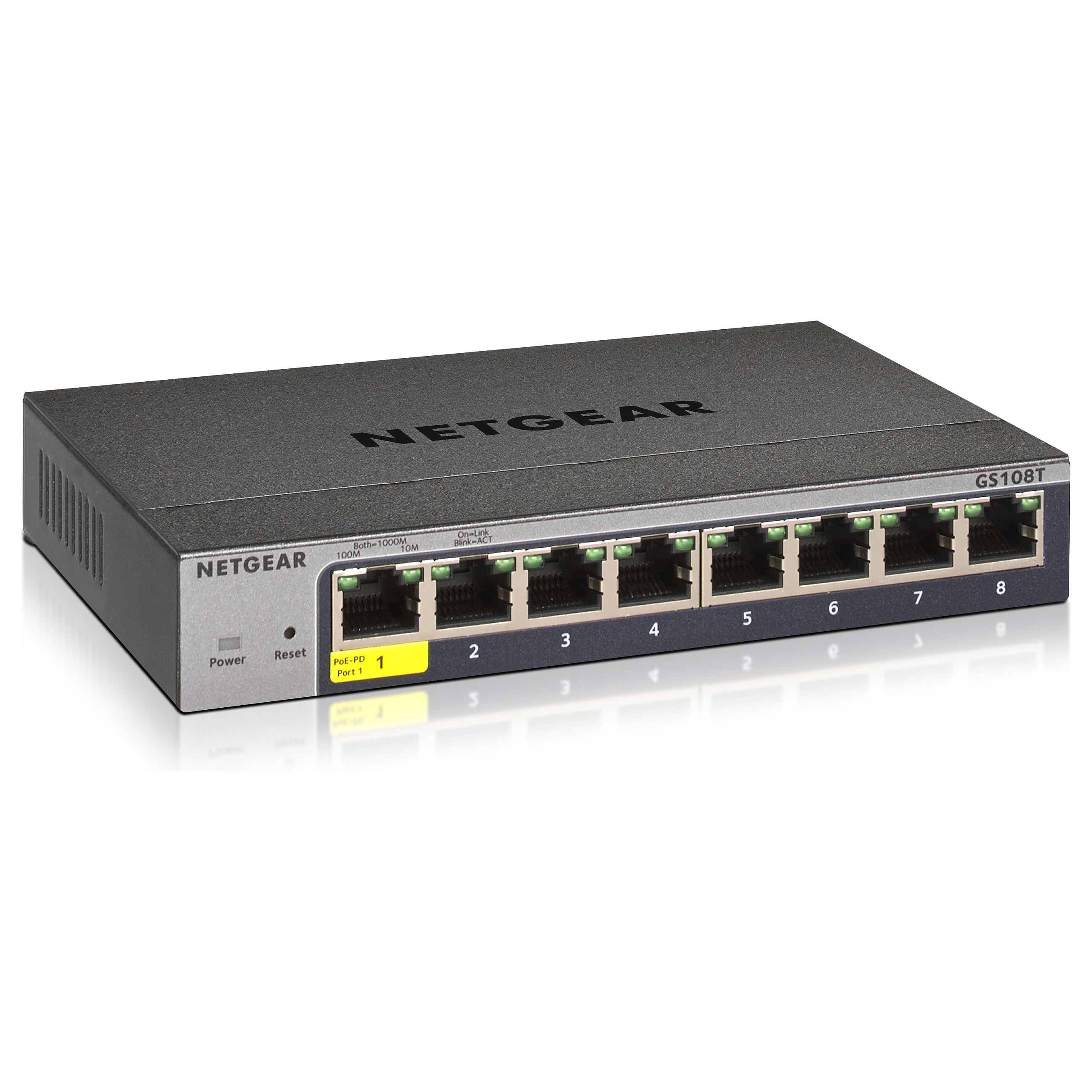 Switch 8P Netgear GS108Tv3 M RM - 1