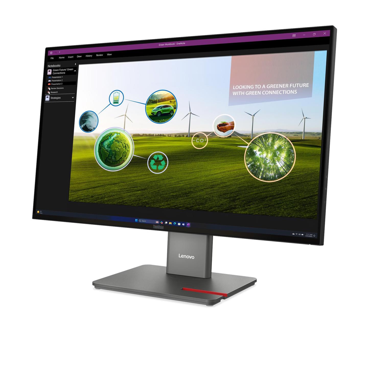 Monitor Lenovo ThinkVision P27Q-40, 27", QHD IPS, 120Hz, 4ms, HDMI+DP+USB-C+USB - Zezë - 3