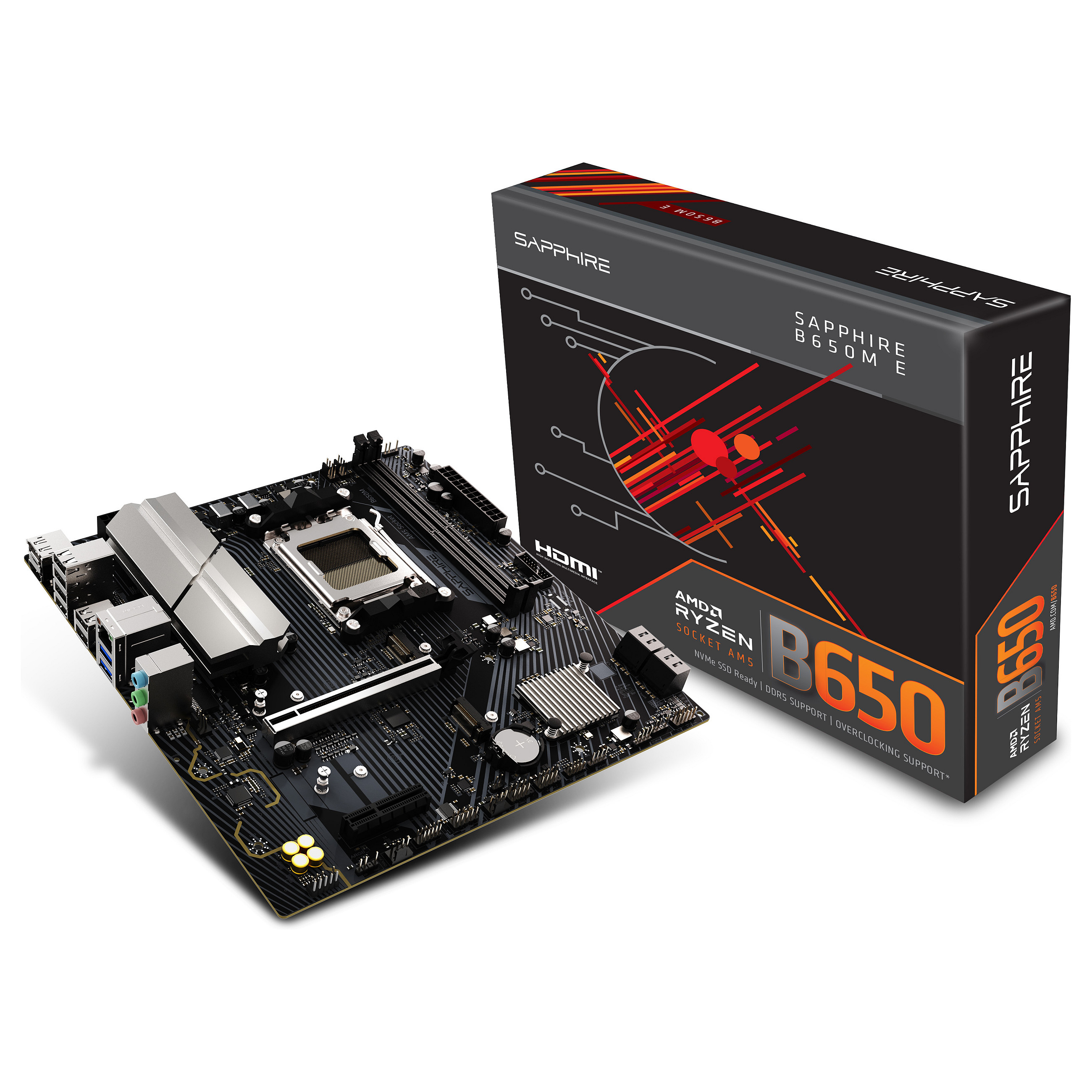 Pllakë Amë AMD AM5 SAPPHIRE B650M-E / DDR5 / MicroATX / HDMI+DP - 6