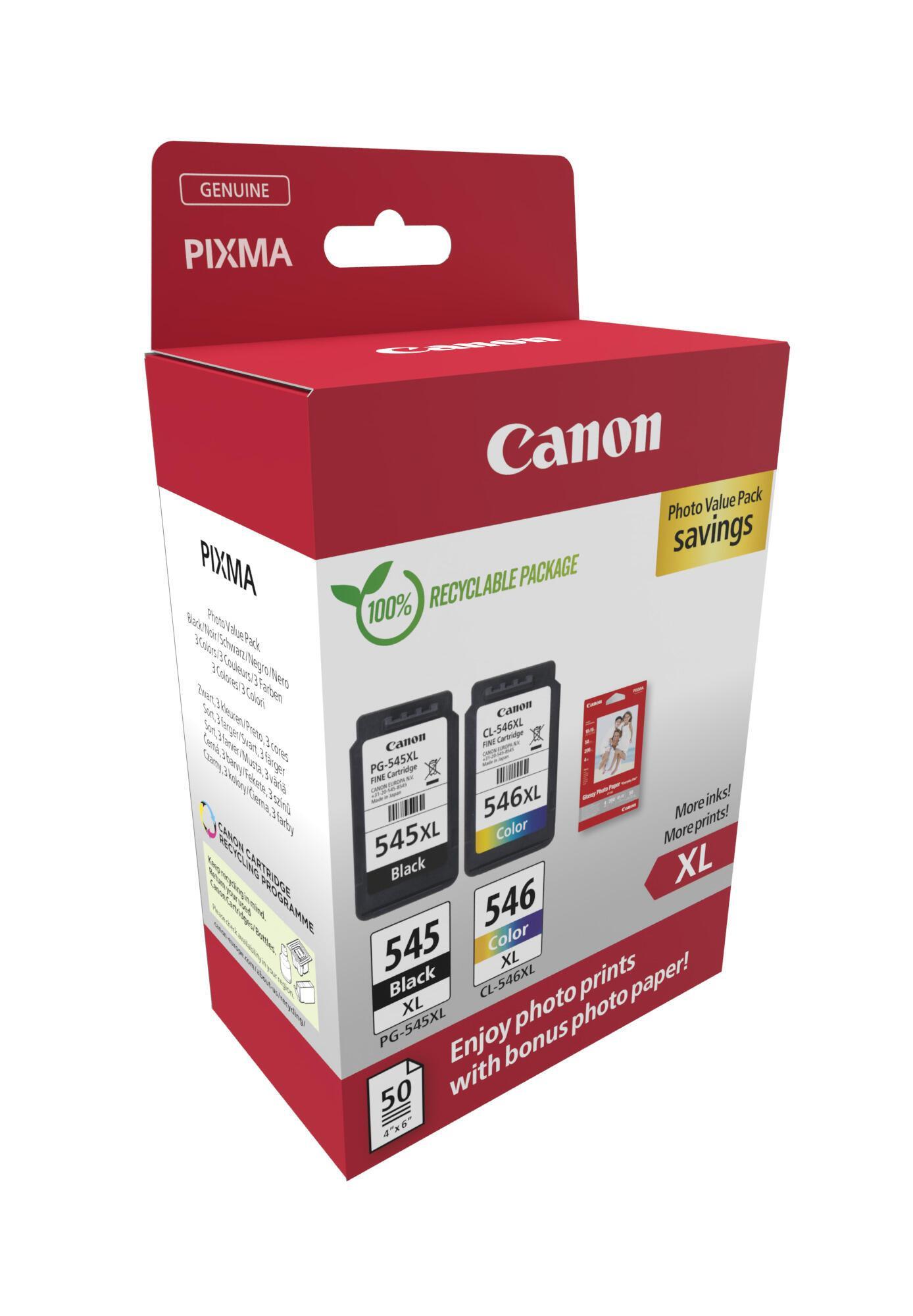 INK Canon PG-545XL / CL-546XL / 8286B011 / Multipack / 700 faqe – Zezë/Blu/Rozë/Verdhë - 2