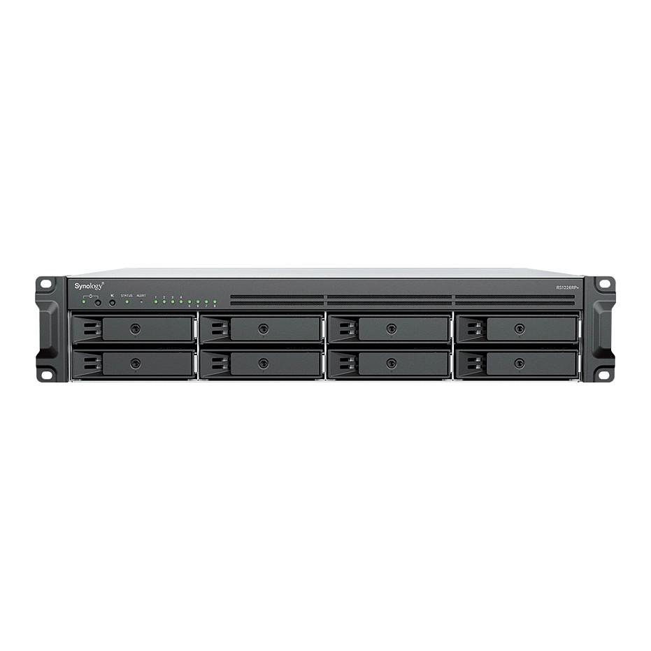 Synology RackStation RS1226RP+, NAS , AMD Ryzen V1500B, 4GB DDR4 ECC, 8 Bay, 2 × 2.5GbE, 2U Rackmount, PSU redundant - Zezë