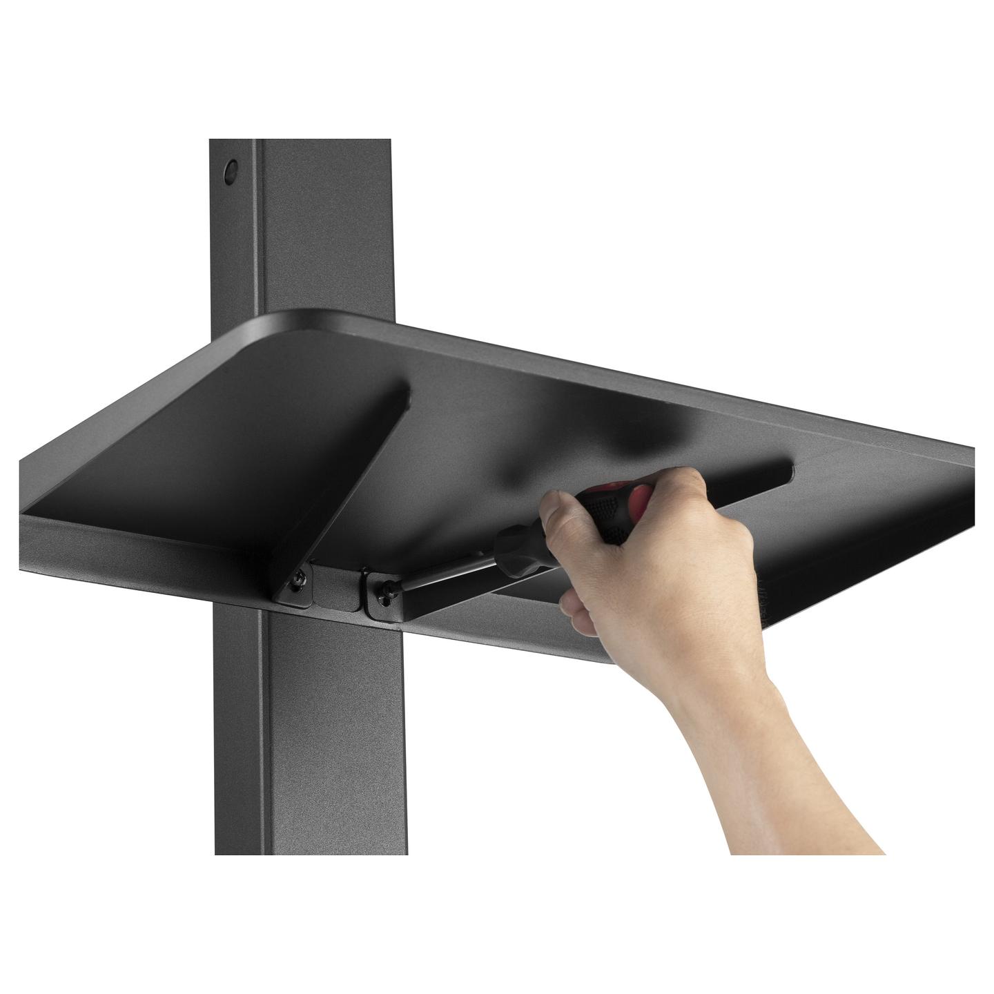 Mbajtëse për TV Equip 650613 , 37–75" , deri 40kg , për dysheme , lartësi e rregullueshme , e rrotullueshme ±35° , VESA 200x200–600x400 - Zezë - 9