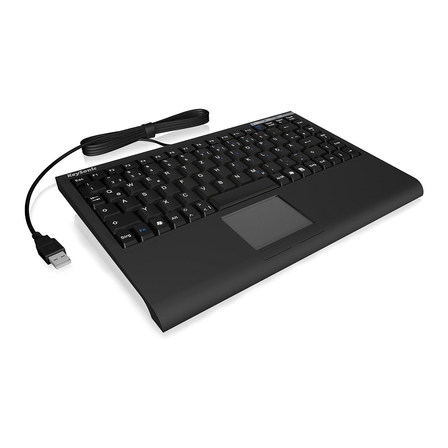 Aksesorë për tablet KeySonic ACK-540U+ MINI / Me touchpad & SoftSkin / QWERTZ Gjerman - Zezë - 2