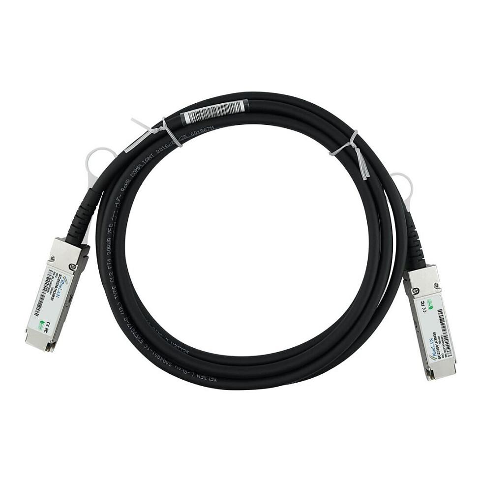 Kabllo DAC BlueOptics QSFP-40G-CU3M-BL, 40 Gbps, QSFP+ në QSFP+, 3 m - Zezë