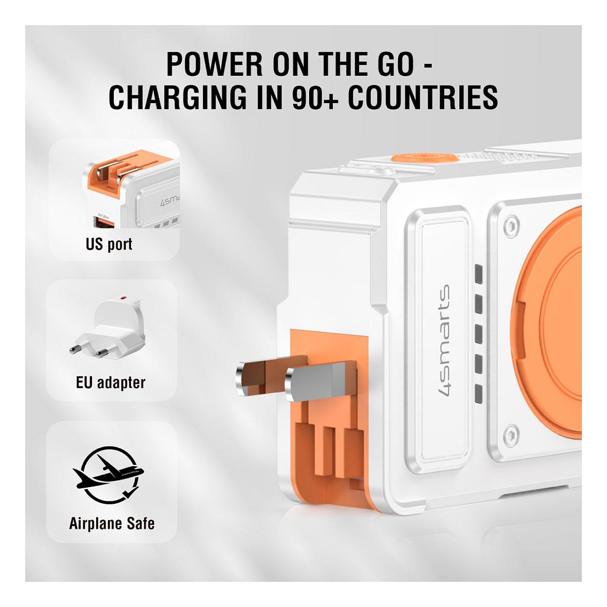 PowerBank 4smarts 6in1 Hybrid Charger / 10000mAh / USB-C 20W / USB-A 22.5W / Qi 15W - Bardhë - 11