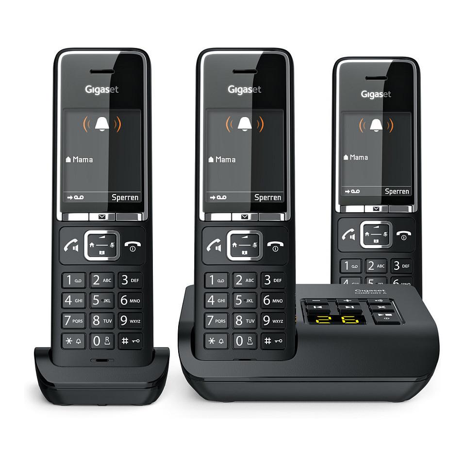 Telefona të Thjeshtë Gigaset COMFORT 550A Trio, 3 Handset, DECT/GAP, 2.2" TFT, deri në 200 Kontakte - Zezë - 4