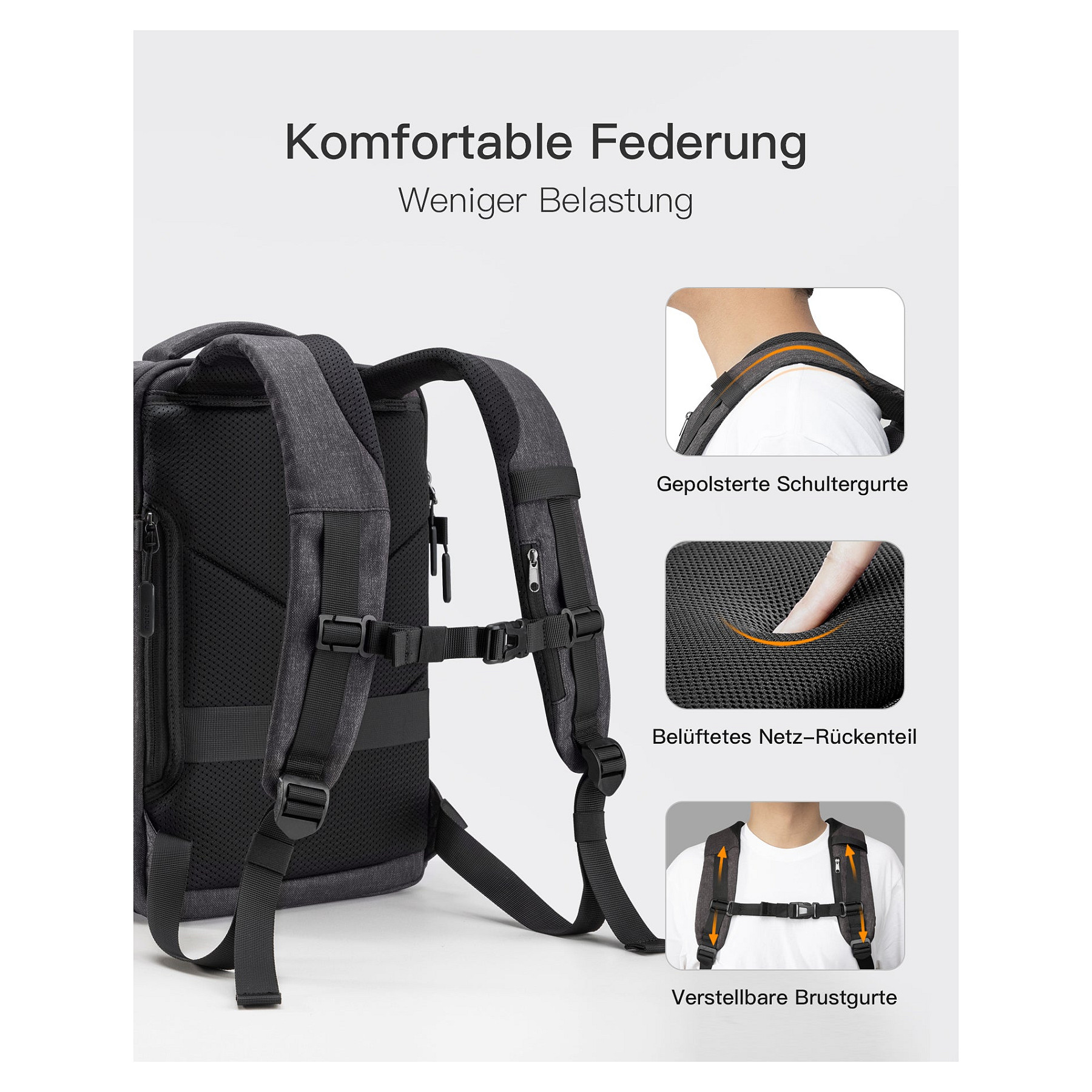 Çantë Inateck BP03006 / 14" / 20L / Expandable / Water-Resistant - Zezë - 7