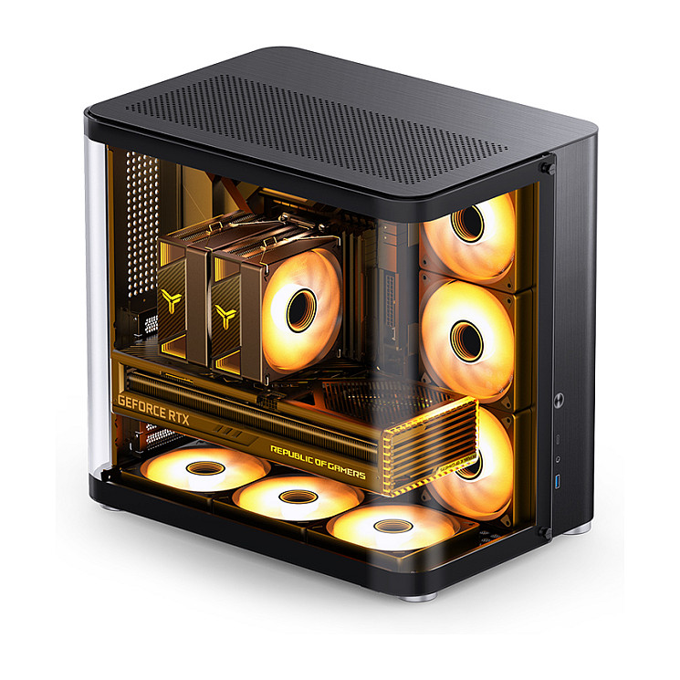 Kasë PC Jonsbo TK-2 2.0 / Midi Tower / ATX / Tempered Glass - Zezë - 1