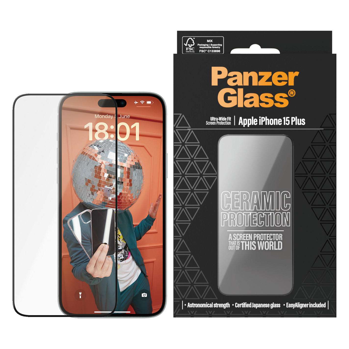 Aksesorë për telefon PanzerGlass Ceramic Screen Protector / iPhone 15 Plus / UWF - 2