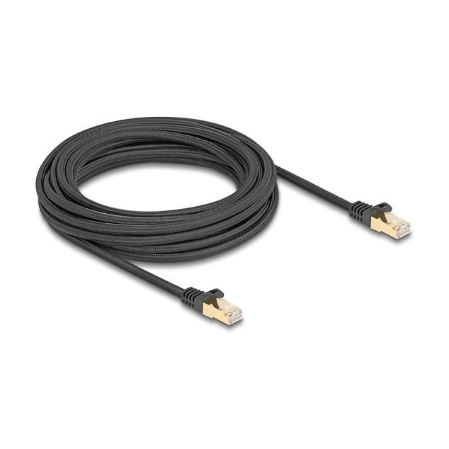 Kabllo për Rrjet DeLOCK 80321, RJ45 në RJ45, Cat.6A S/FTP, mbështjellës i thurur, 7.5 m - Zezë  - 2