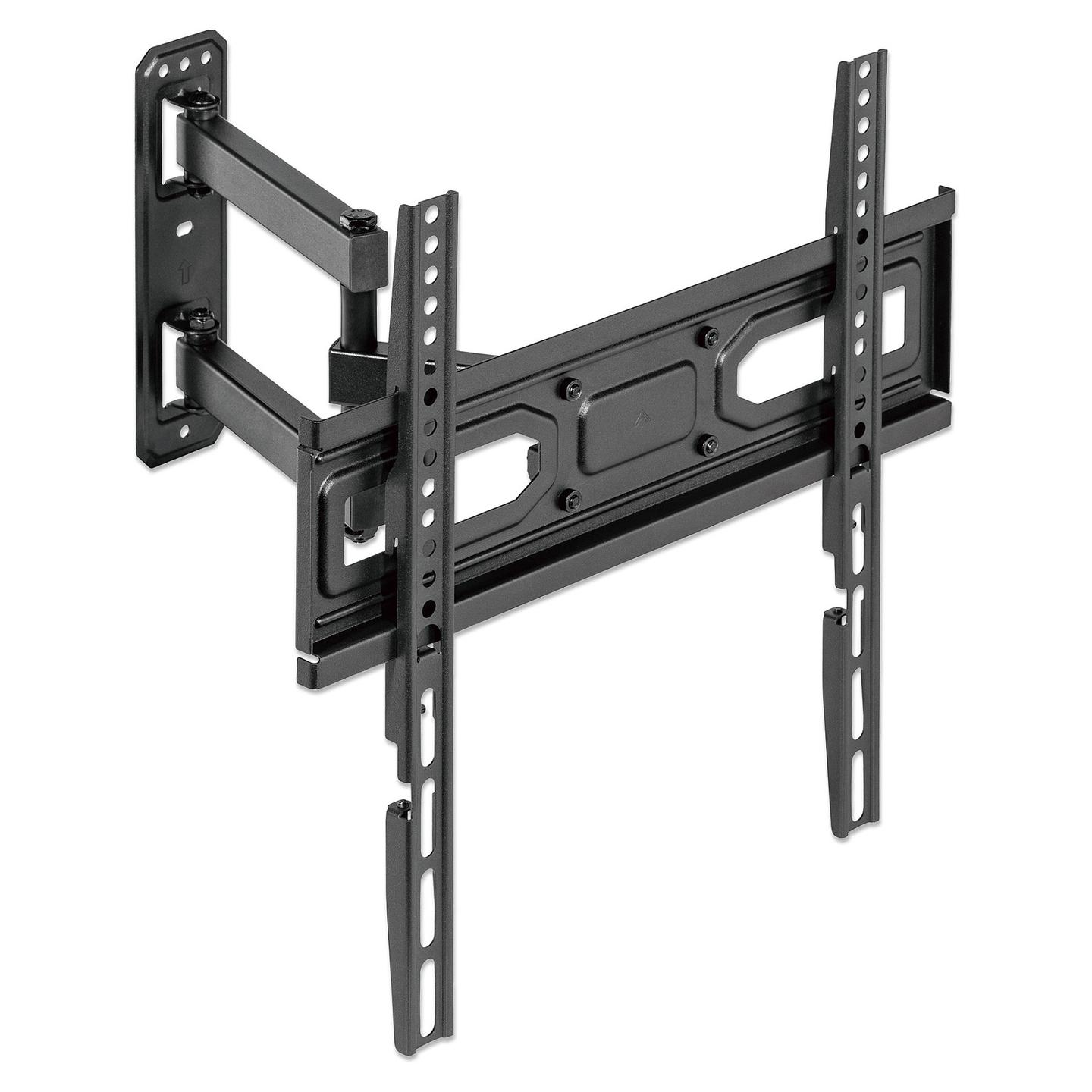 Mbajtëse Muri për TV Manhattan 462419 / 32"-55" / 35kg / Full Motion / Tilt -15° deri +3° / Swivel ±90° - Zezë - 2