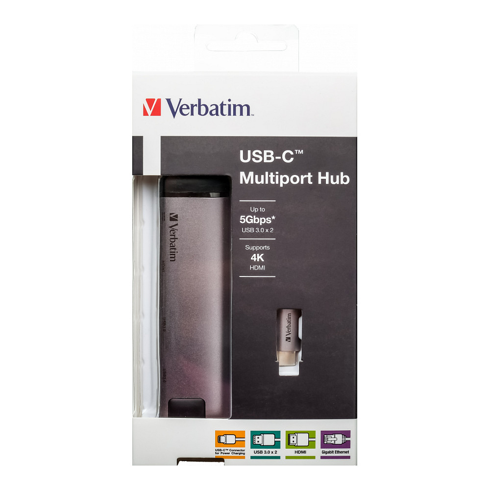 HUB Verbatim / USB-C / 5-Port / 2x USB 3.0 / USB-C / HDMI / Ethernet / Passive - 2