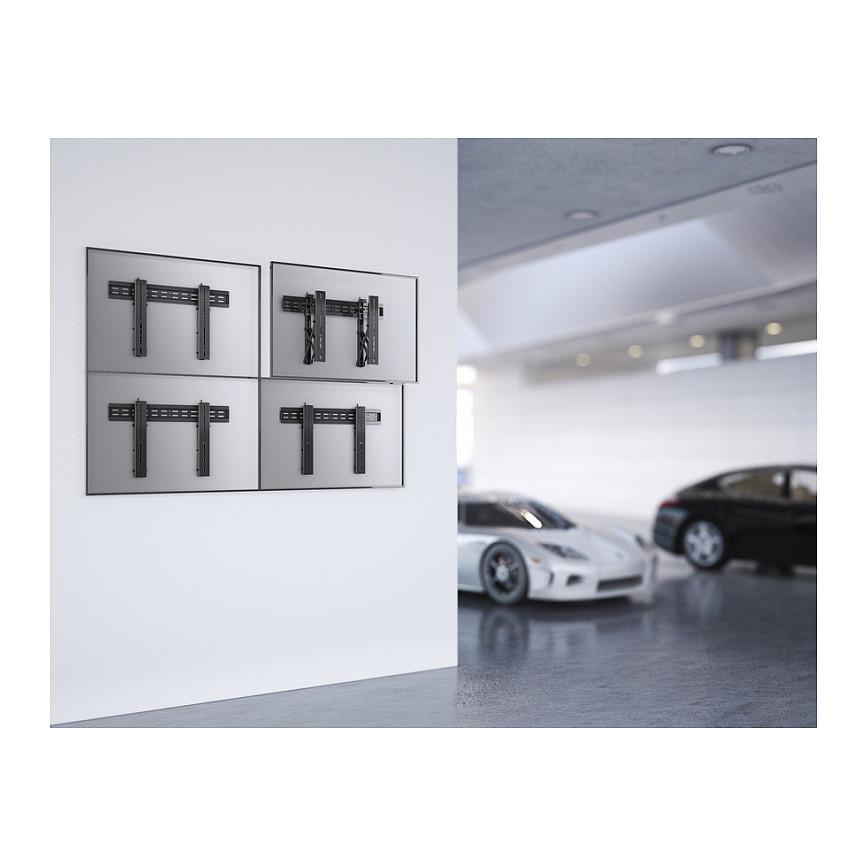 Mbajtëse Muri për TV Equip 650351 / 37"-70" / 45kg / Pop-Out / Video Wall - Zezë - 12