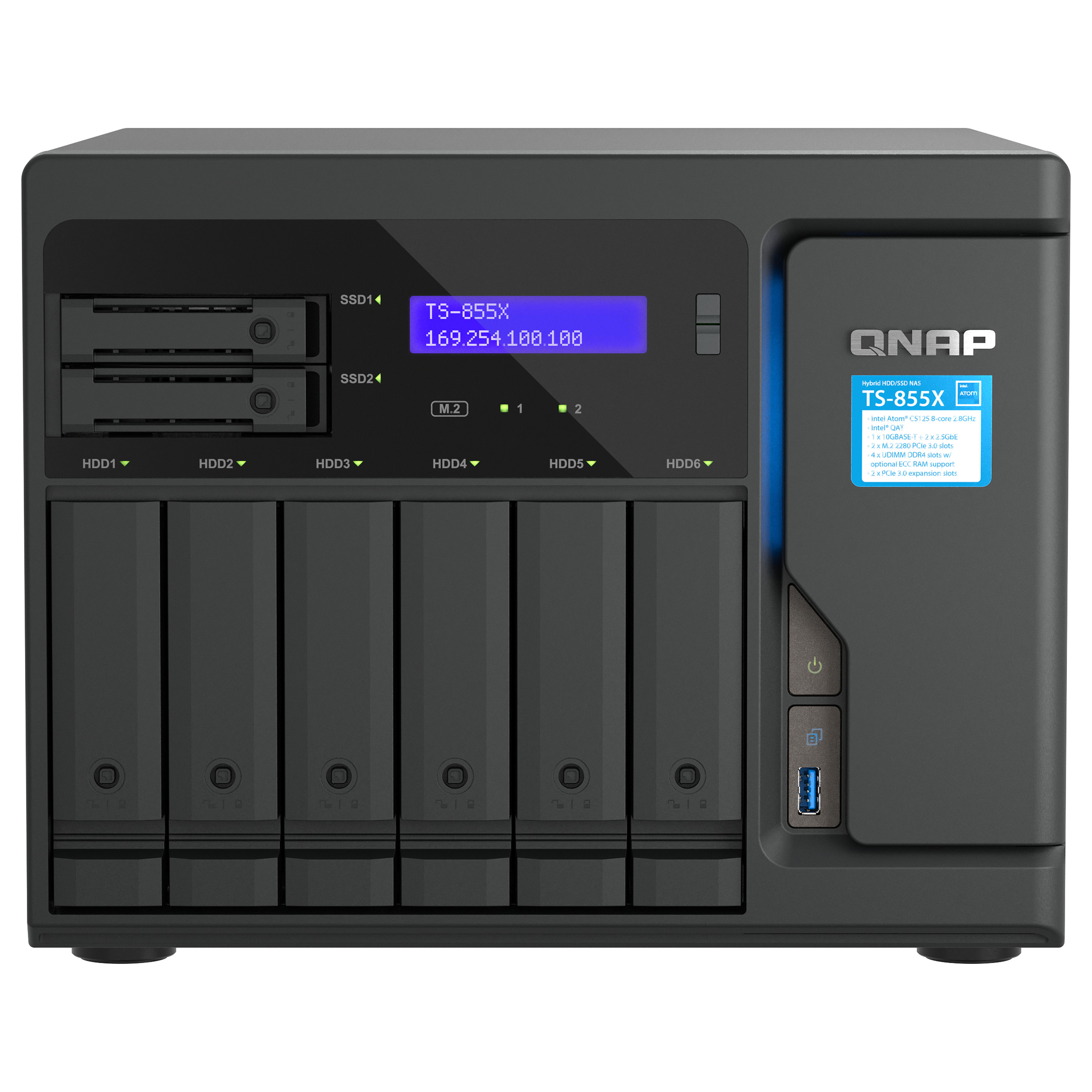 NAS QNAP TS‑855X‑8G 8‑Bay Tower/ Intel Atom C5125/  8GB DDR4 - 1