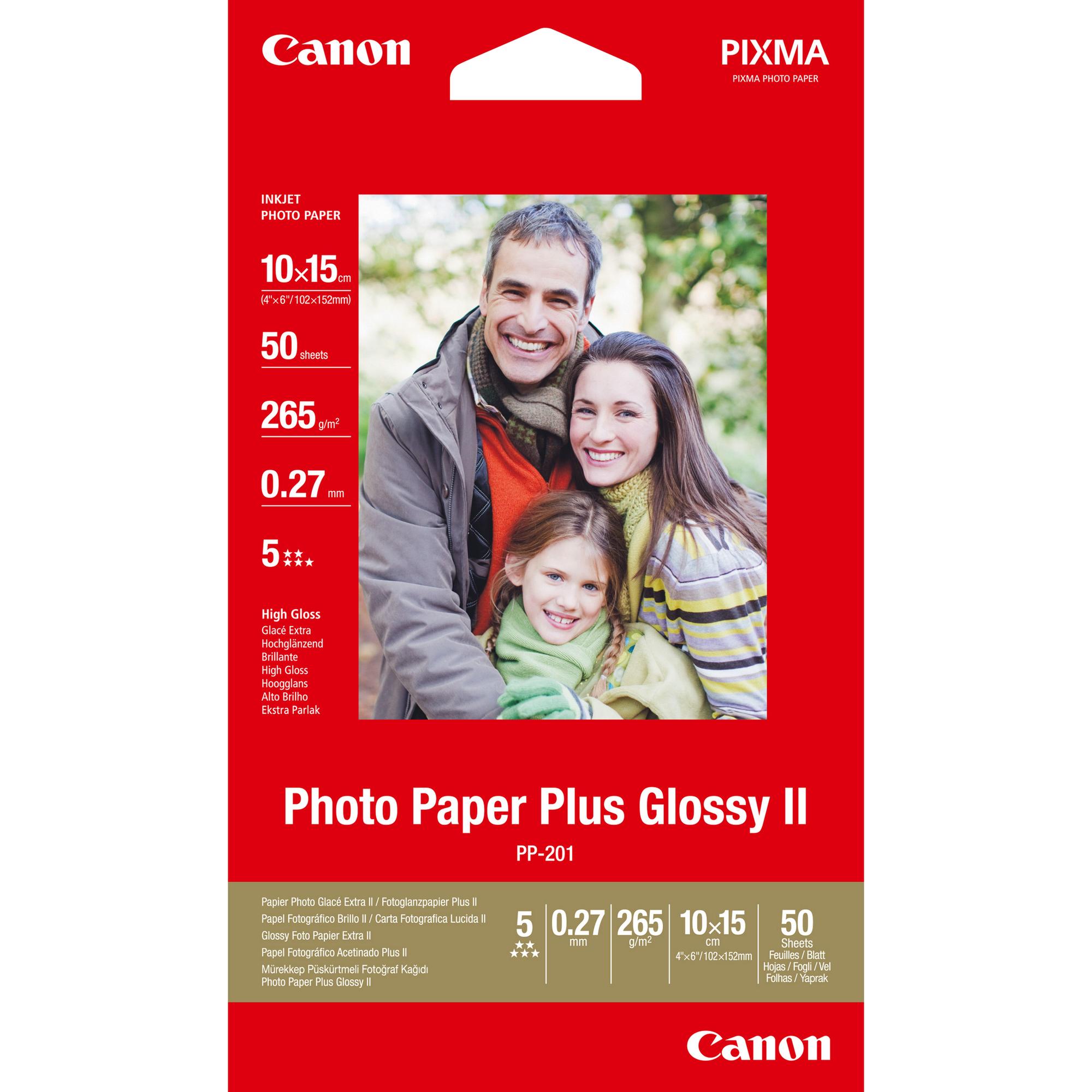 Letër për printer Canon Photo Paper Plus Glossy II PP-201 / 10x15 cm / 50 Fletë / Glossy
