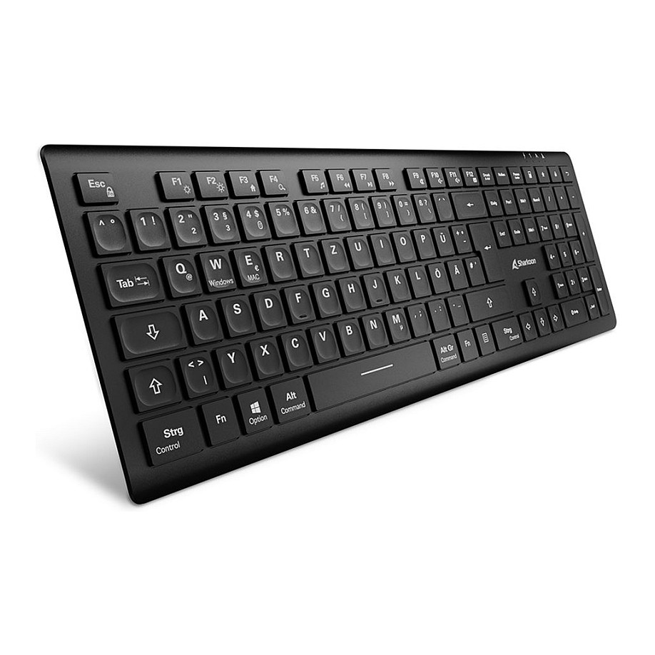 Tastierë Pa kabllo Sharkoon OfficePal K30W / QWERTZ – Zezë - 1