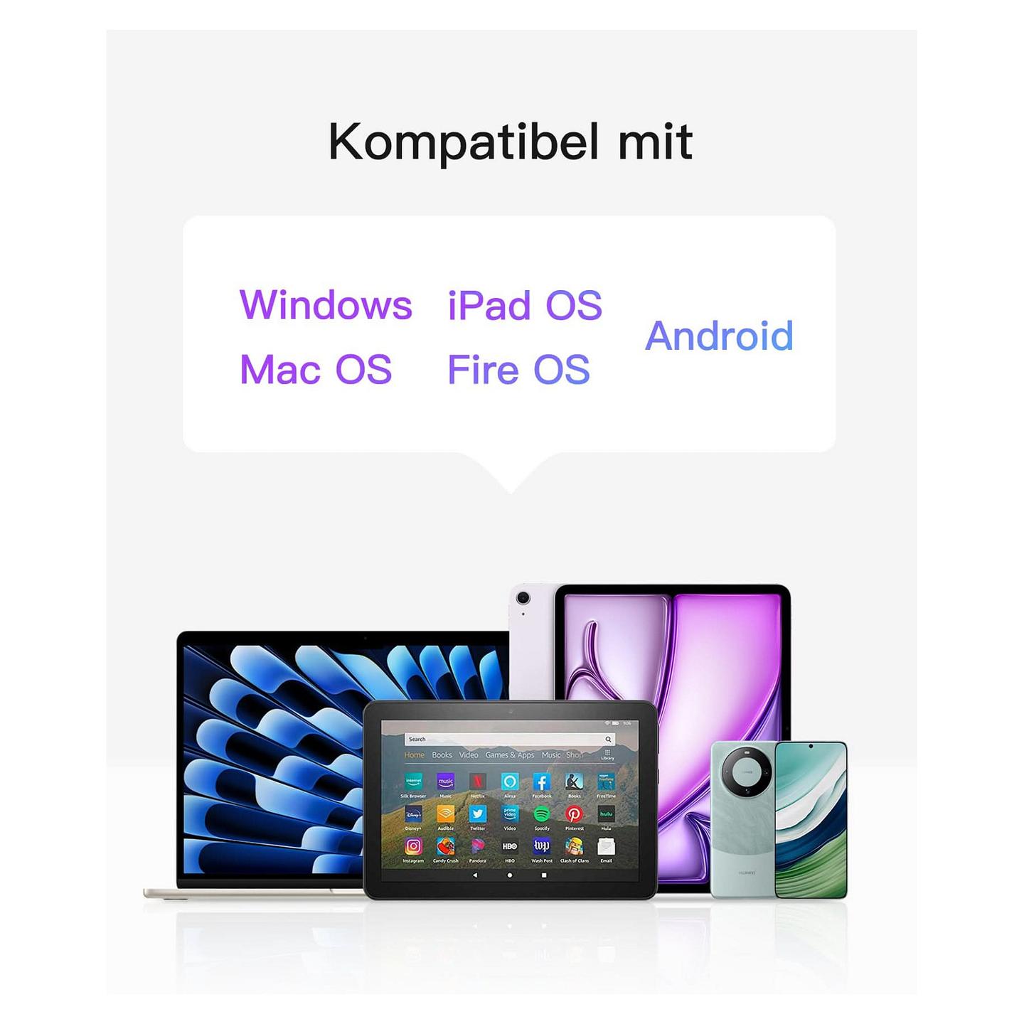 Aksesorë për tablet inateck KB01105 QWERTZ Keyboard for iPad / Tablet / Windows / Laptop / PC - Gri - 5