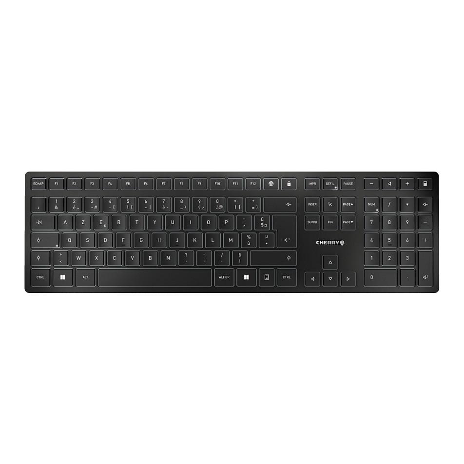 Tastierë pa kabllo CHERRY KW 9100 SLIM / AZERTY / 108 Taste / RF Wireless + Bluetooth - Zezë