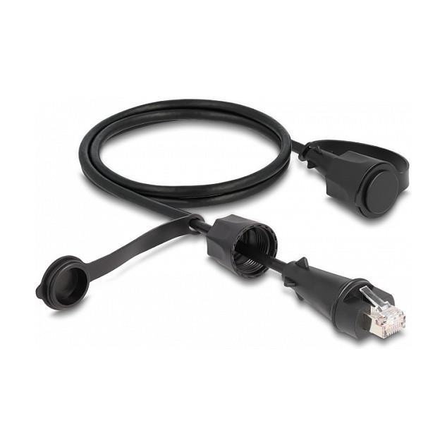 Kabllo për Rrjet DeLOCK 80166, RJ45 Mashkull në RJ45 Mashkull, Cat.6, STP, IP68, 1 m - Zezë - 2