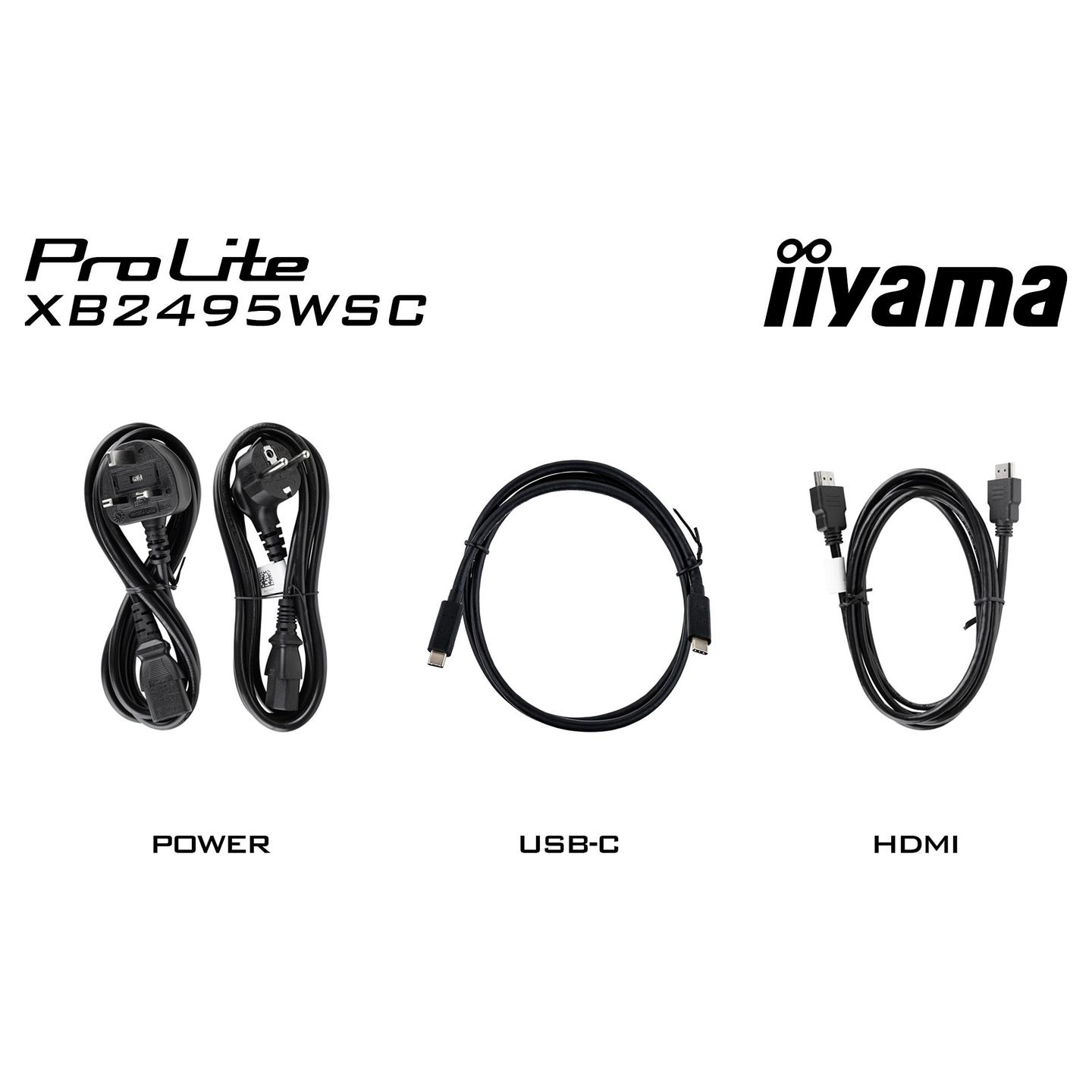 Monitor Iiyama ProLite XB2495WSC-B1 / 24.1″ / WUXGA IPS / 100 Hz / 4 ms / USB-C + DP + HDMI + USB Hub - Zezë - 20