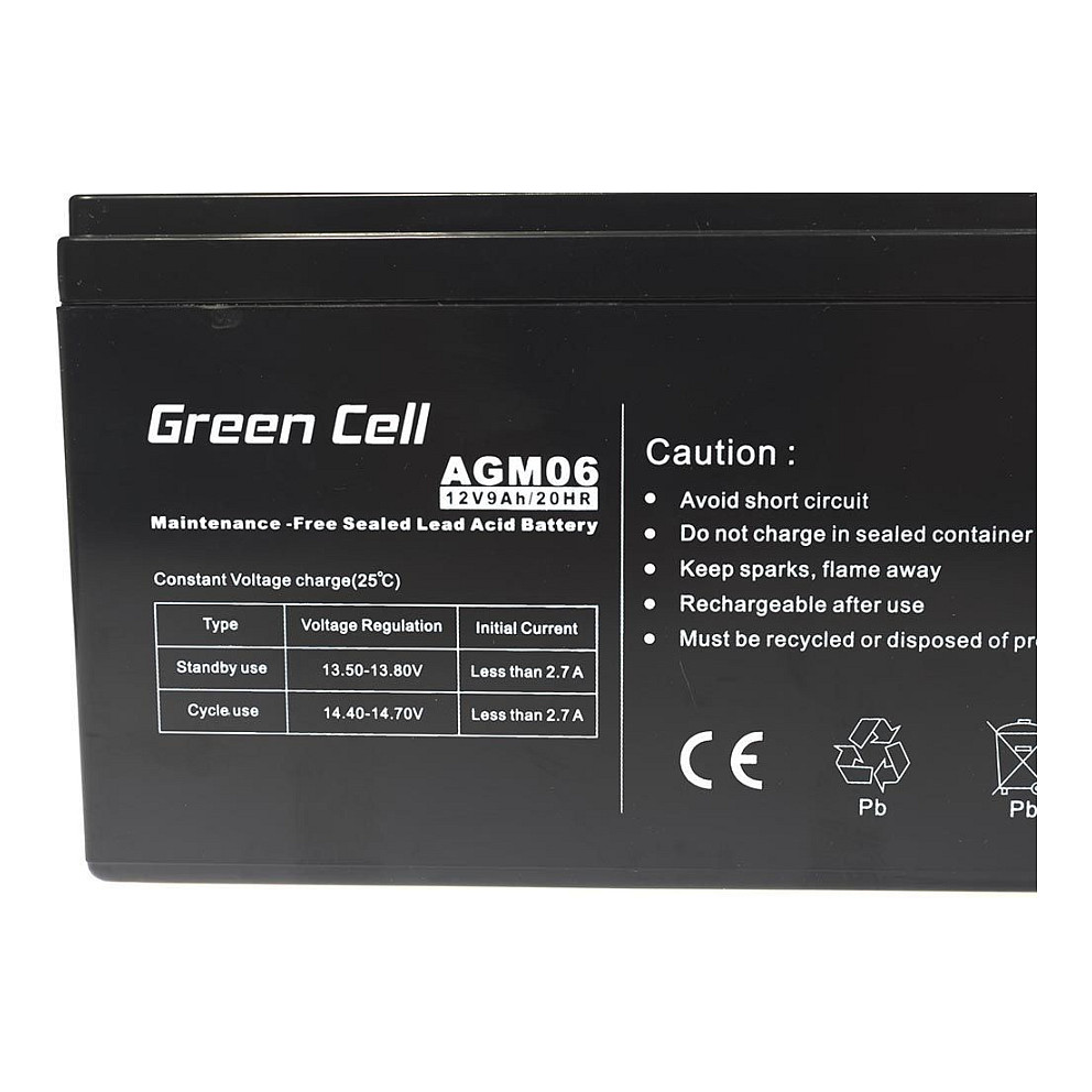 Bateri të mesme Green Cell Replacement Battery AGM06 12V / 9Ah - 2