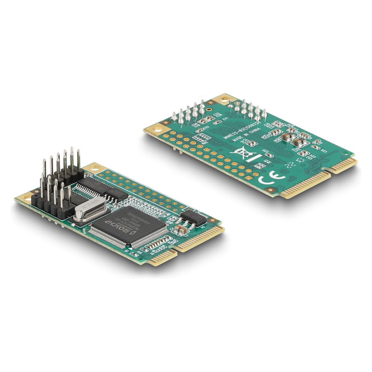Kartë Zgjerimi Mini PCI Express Delock 95273 / Mini PCIe Full Size / 2x RS-232 DB9 / 460.8Kbps / Moschip MCS9901 - 2