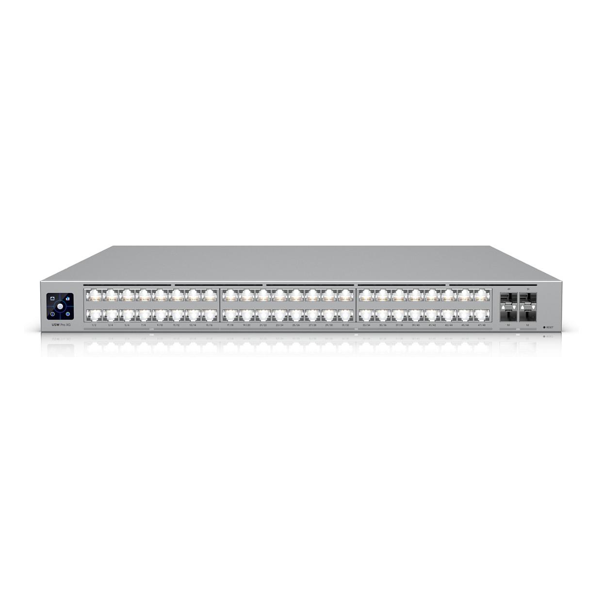 Switch Ubiquiti UniFi Pro XG 48, 32x 10GbE RJ45, 16x 2.5GbE RJ45, 4x SFP28 25Gbps, Layer 3, 920Gbps, Rack 1U - Hiri