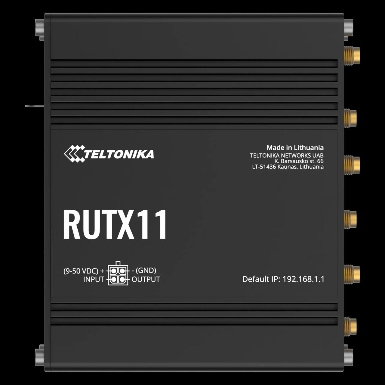 Teltonika, RUTX11, Ruter Industrial, Wi-Fi 5, AC867, Dual-Band, 4G LTE Cat 6, Dual SIM, 4× Gigabit Ethernet, Bluetooth LE – Zezë